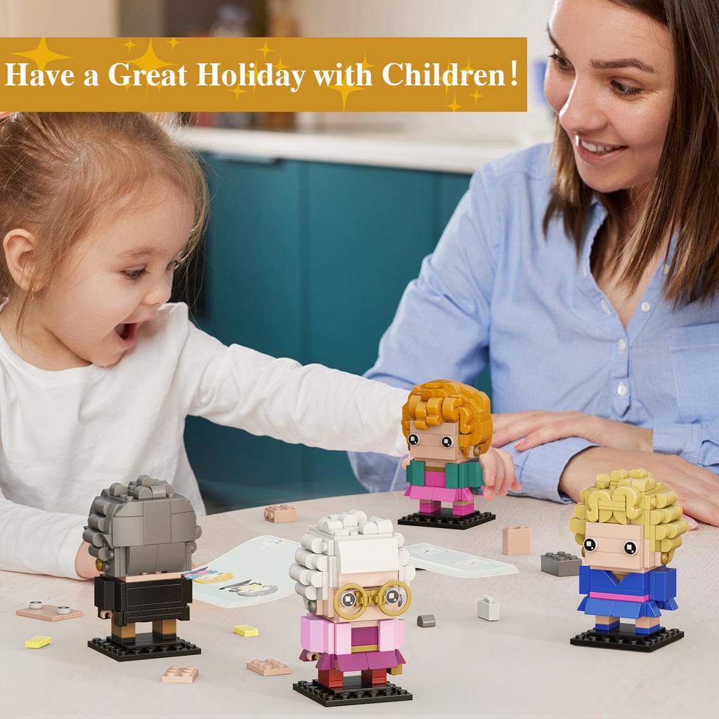 Golden Ladies Girls Building Block Toys 4in1 Sophia Rose Blanche Dorothy Figure Model Set Collection Gift for Fans Kids Adults