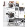 Yamazaki Jitsugyo 7453 Kitchen Corner Rack White Approx. W34 x D22.5 x H29cm Tower 2 Tier Stove Back Rack Pot Holder