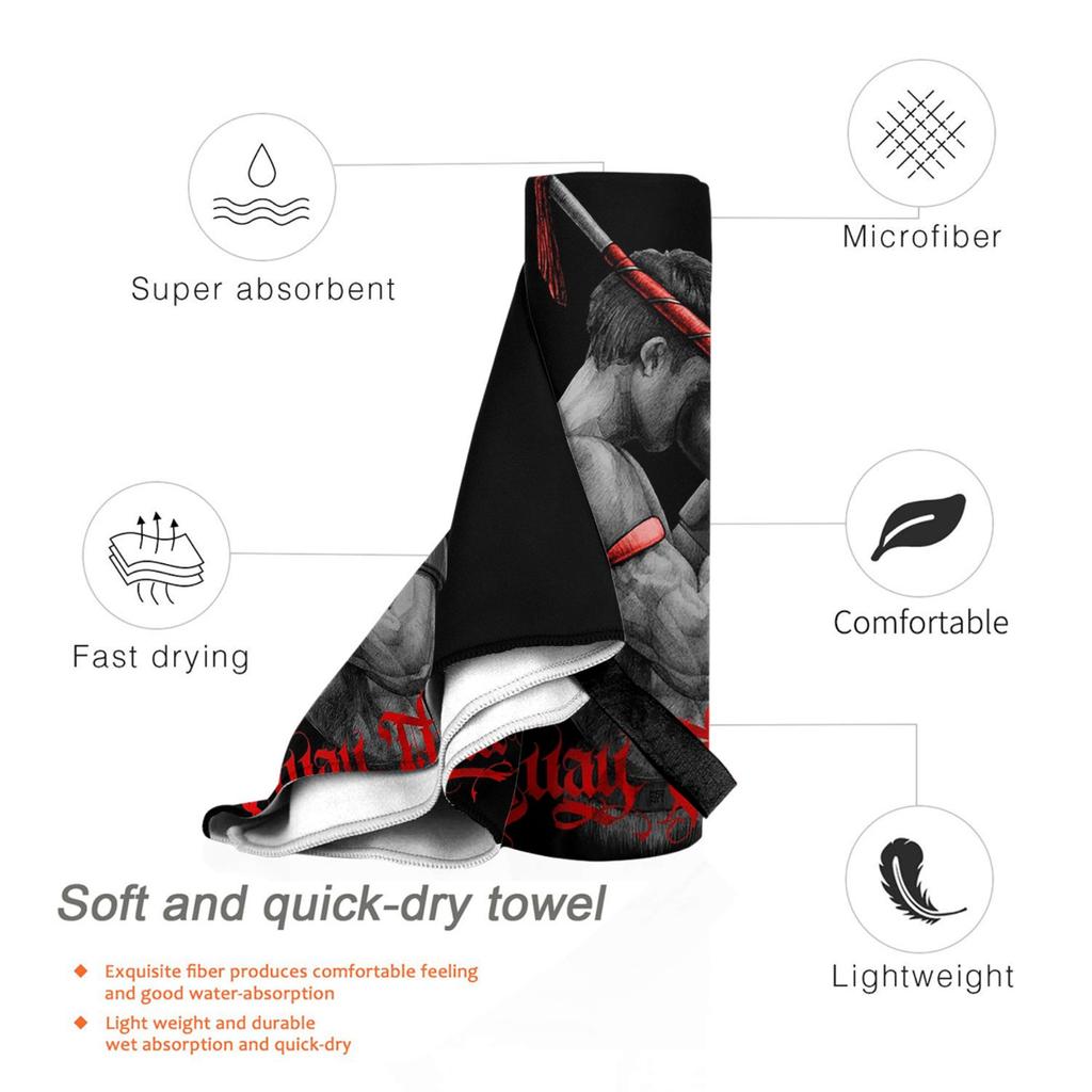 Muay Thai Boxing Fighter Beach Towel Soft Microfiber Quick Dry Absorbent Quick Towels For Bath