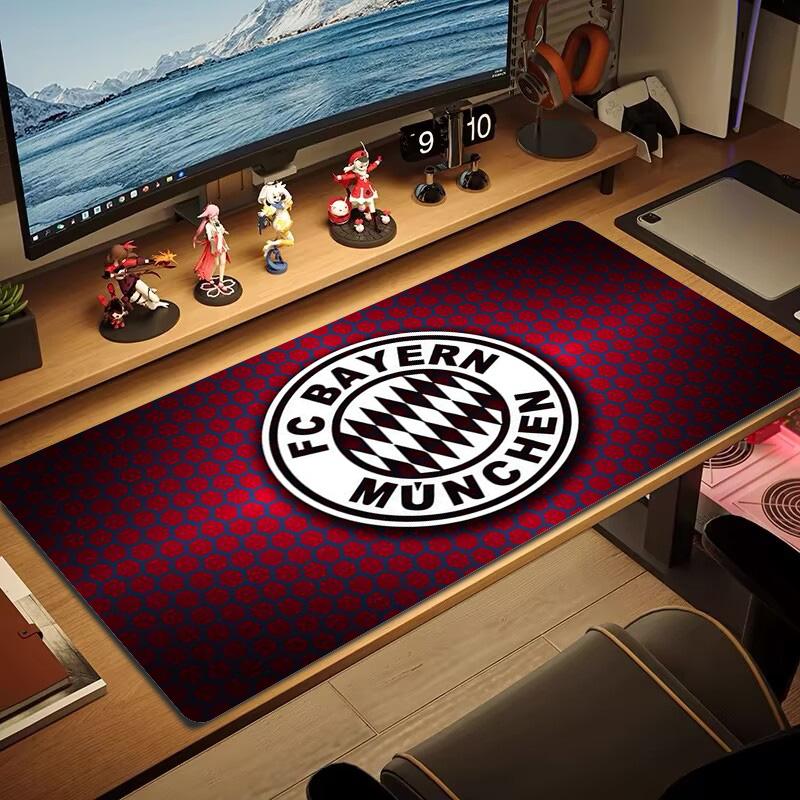 FC Bayern München Kunstfarbe Mauspads Großes Gaming Tischkissen Rutschfest Laptop Tablet Großes Mauspads XXL Matte Mini PC Spielmatte Mit Verriegeltem Rand