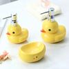 Ceramic Yellow Duck Soap Dispenser Cartoon Hand Sanitizer Bottle Shower Gel Shampoo Soap Dispenser Bathroom Shampoo Dispenser
