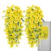 2pcs Artificial Hanging Flowers Faux Petunias UV Resistant Fake Flower Simulated Wall Hanging Colorful Plants For Garden Porch