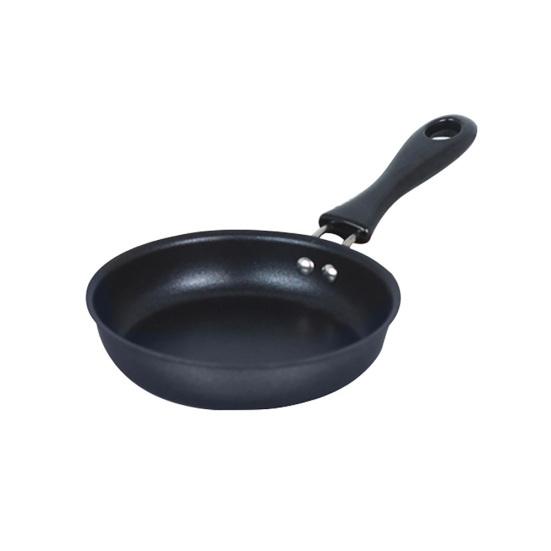 

12cm Mini Round Flat Bottom Steak Egg Breakfast Frying Pan Non-stick Saucepan чорний