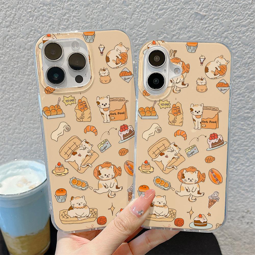 Painted Phone Case for iPhone 12 13 15 16 iPhone 16 12 13 14 15 Pro  14 15 16 Pro Max Coverage Shockproof Anti-Fingerprint Fresh Style Protective Case