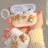 Cartoon Cherry Airpods 1 /2 Generation Cute Bear Transparent Bluetooth Headset Protective Case Cover 3 Generation Hanging Buckle Soft Pro