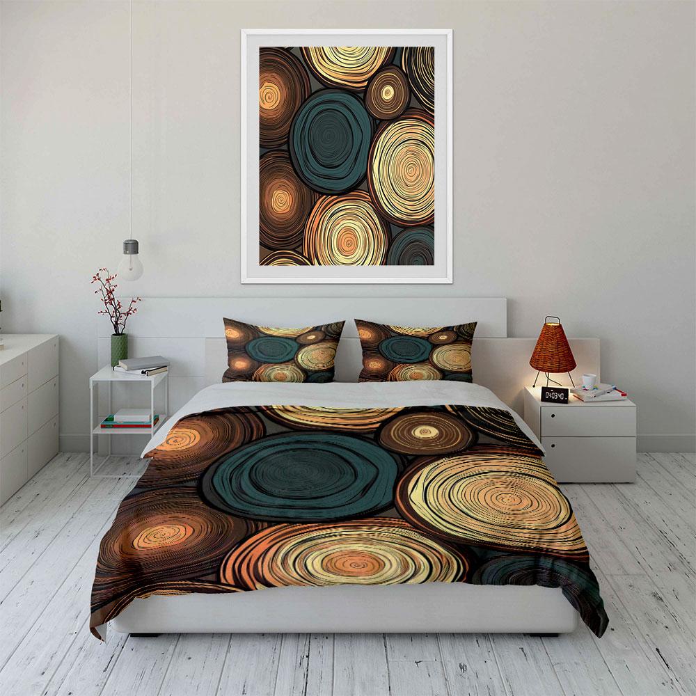 Natural Wood Patterns Decorative Set Kid'S And Adults' Bedroom Decor, Exquisite Three-Piece Bedding Set Gift