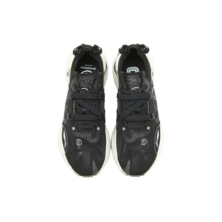 Li-Ning Shadow Running Shoes Low-Top with Shock Absorption, Anti-Slip, Wear-Resistant, Breathable, and Lightweight Bounce Men Sneaker Black AZGS021-2