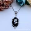 Gothic Rose Embossed Necklace: Women's Crystal Witch Sweater Chain for Halloween