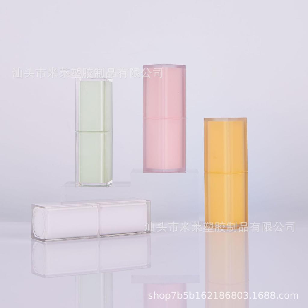Square Buckle Transparent Lipstick Tube – Empty with Inner Spray Process