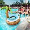 1pc, Giant Inflatable Palm Tree Pool Float, Diameter Adult-Sized Swimming Ring, Humorous Coconut Tree River Tube, Pool Party