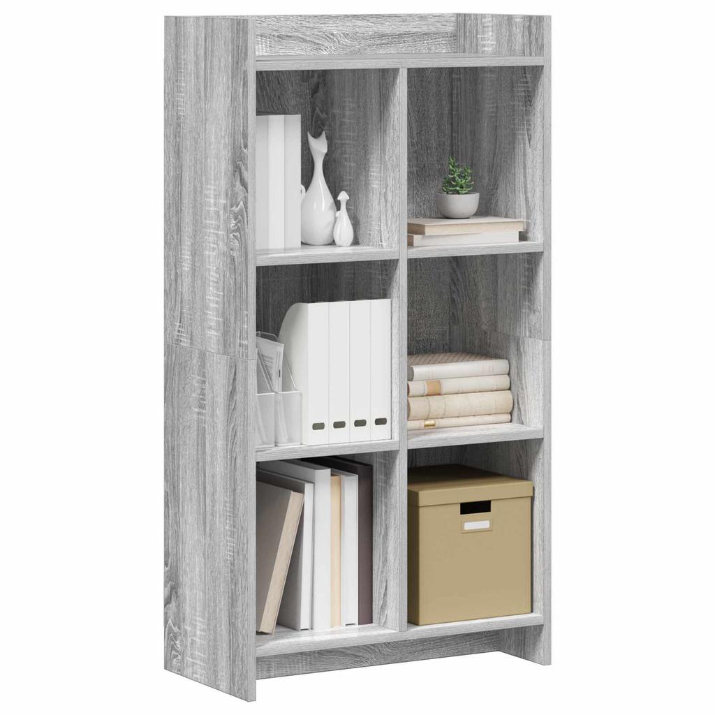 Bookshelf Grey Sonoma 59 X 30 X 111 Cm Engineered Wood