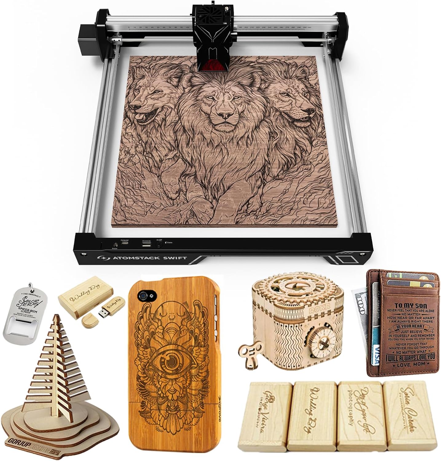 

ATOMSTACK Swift 12W Laser Engraving Machine, 0.06mm High-Precision Laser Engraving Machine