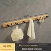 Walnut Wall-Mounted Hook for Clothes & Hats, No-Punch Installation for Door Back or Entrance Hall
