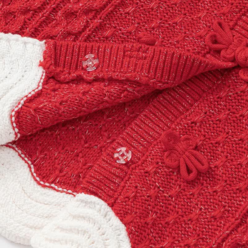 Balabala Girls' Sweet Bow-Knot Knit Cardigan