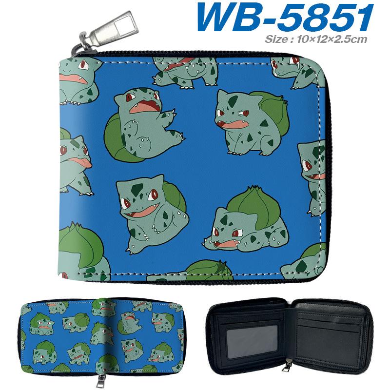 Pokemon Cartoon PU Short Zipper Coin Purse Portable Cute Pikachu Wallet Card Holder 1pcs
