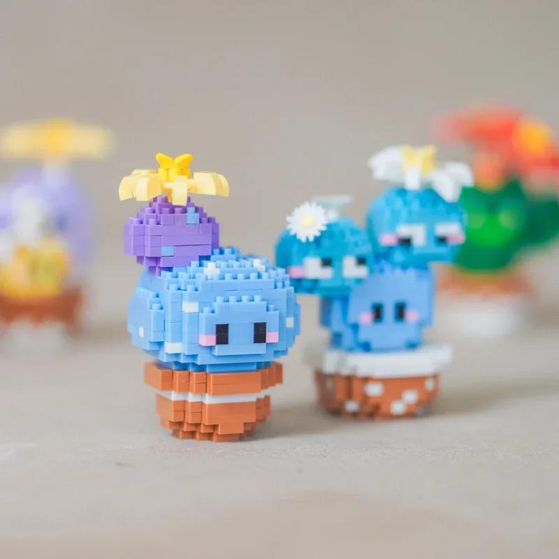 Micro Building Block Cactus Potted Plant Sets Room Desk Decoration Toys Children Assembly Brick Toys for Kids Christmas Gifts