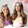 2 unids/set de Tiara de cumpleaños con diamantes de imitación brillantes para mujer, conjunto de cinturón, corona de princesa para niñas con peines, decoración de fiesta de cumpleaños