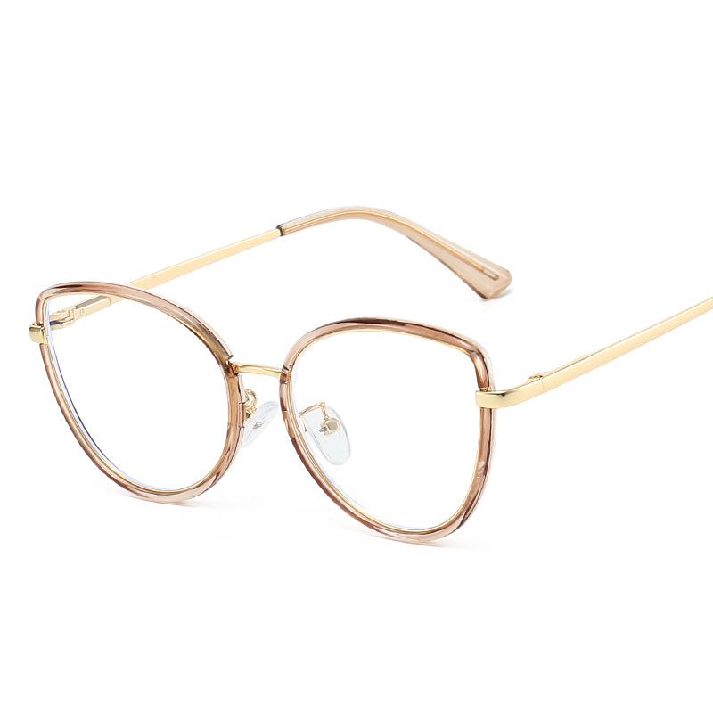 Brillenfassungen aus TR90-Material für Damen, Cat-Eye-Form, Blaulichtfilterbrille für Herren, Modestil, Brille für Damen