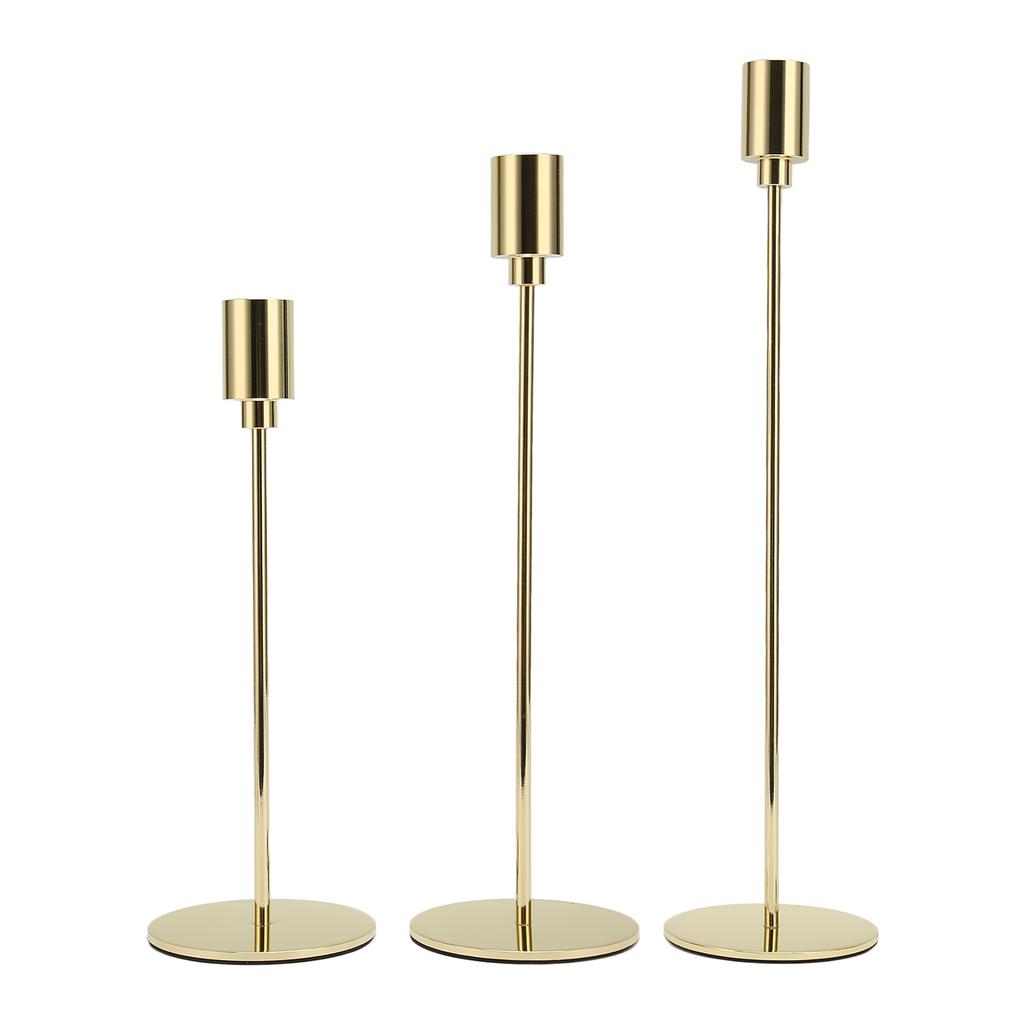 Metal Candle Holder Thin Beautiful Elegant Gold Candlestick Holders for Weddings Table Decoration