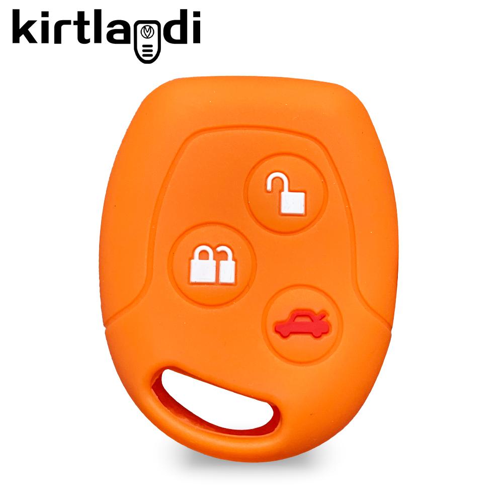 

silicone key caps remote car key cover case fob for ford transit custom mondeo mk4 fiesta mk7 focus mk2 c max fusion Ka ikon оранжевый