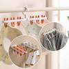 Clothes Drying Rack Small Folding Underwear Hangers with 6 Clips 360 Degree Rotatable Multifunctional Laundry Hanger for Socks Towels Bras Baby