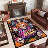Day of the Dead Theme Crystal Velvet Rug Personalized Custom Name Text Soft Floor Mat Home Decor