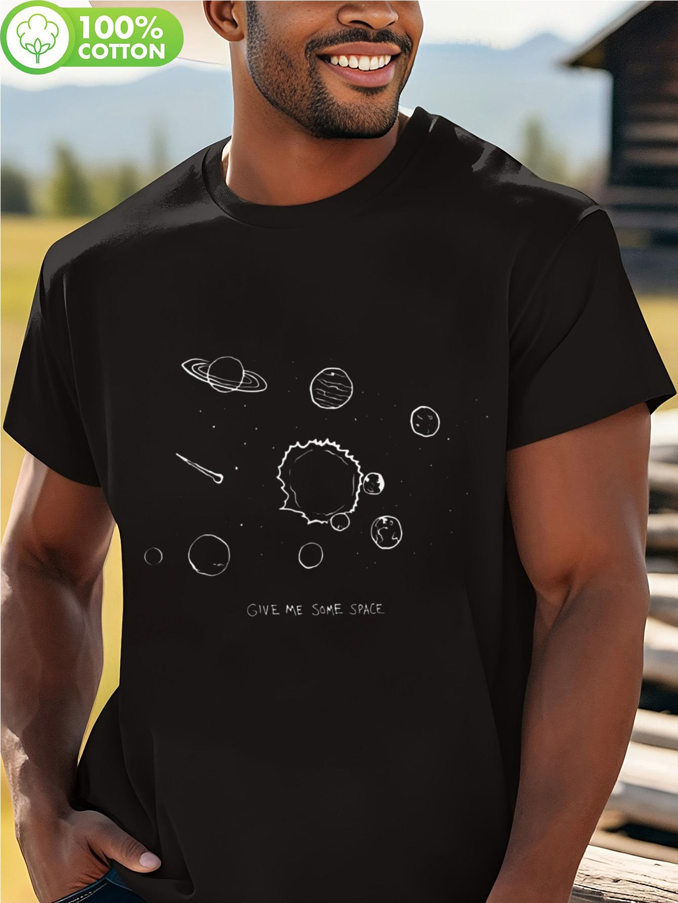 Unisex Black Cotton Tshirt with Space-Themed Graphic Prin... XXXL