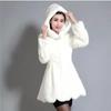 New women's imitation mink coat slim fit and warm hooded imitation fur coat women's medium and long