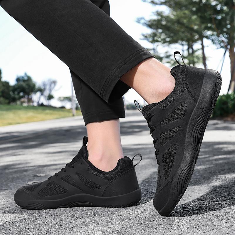 TUINANLE Barfußschuhe Herren Weite Zehenbox Nullabfall Zehen-Sneaker Minimalistisch Schwarz Freizeitschuhe für Damen
