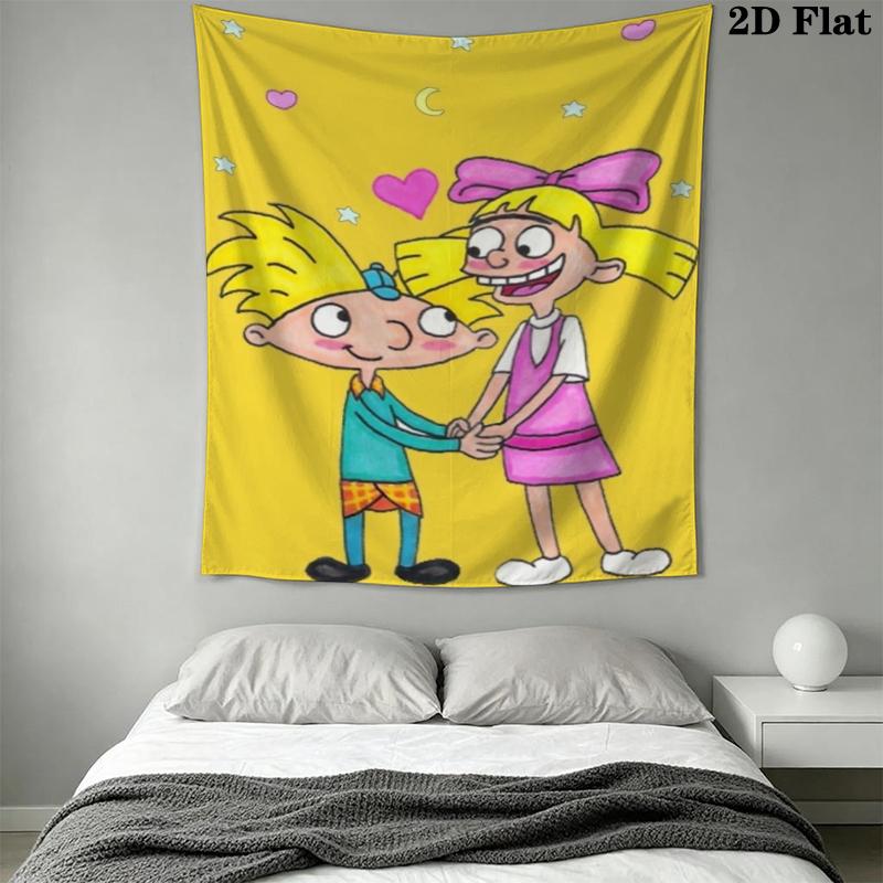 Hey Arnold Wall Tapestry Aesthetic Wall Hanging Printed Fabric Blanket Decorative Tapestries for Bedroom Living Room Home Decor