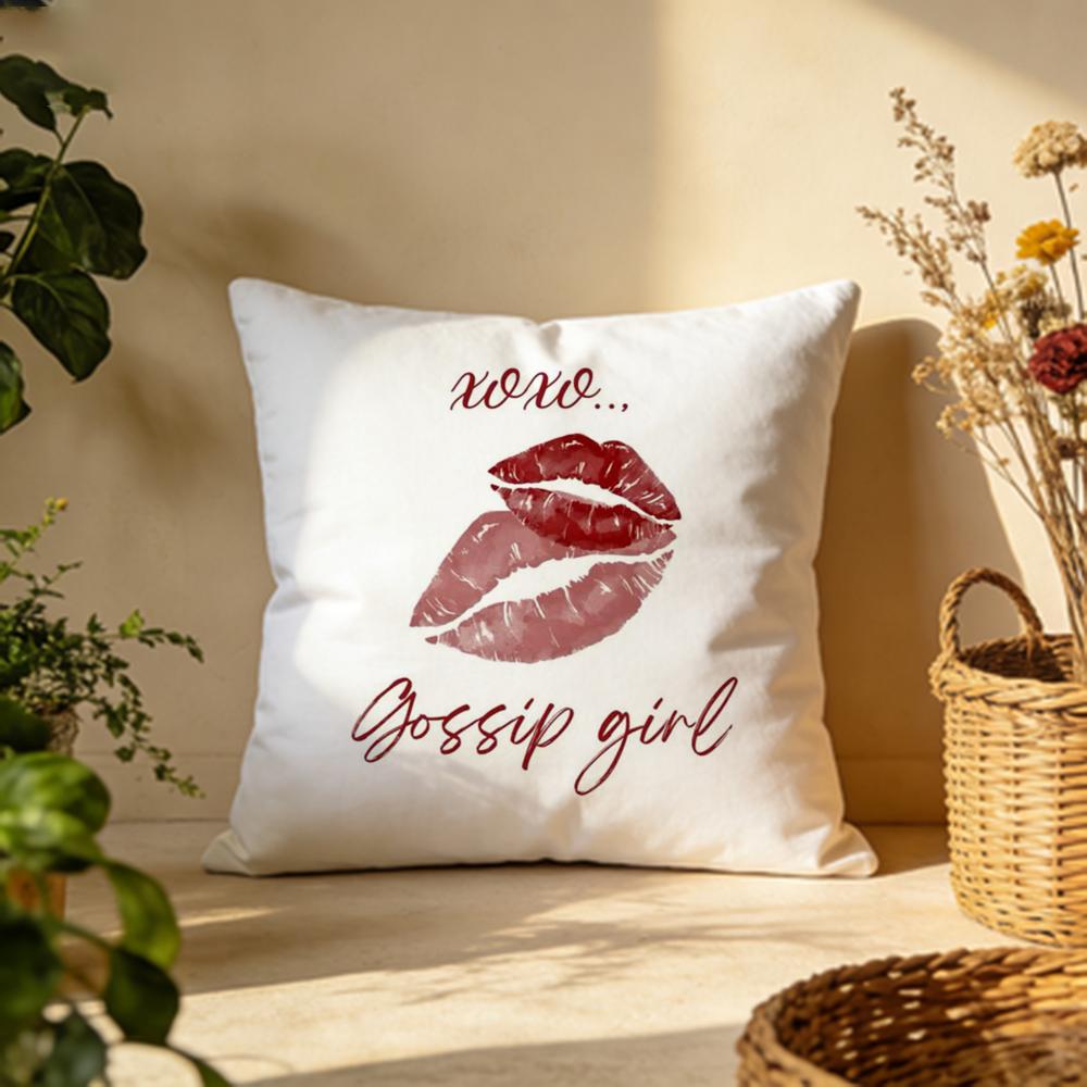 Trendy GGossip Girlable Cushion Cover Versatile DoubleSided Pillow Case Fit for Sofa Bed Car Daily Decor
