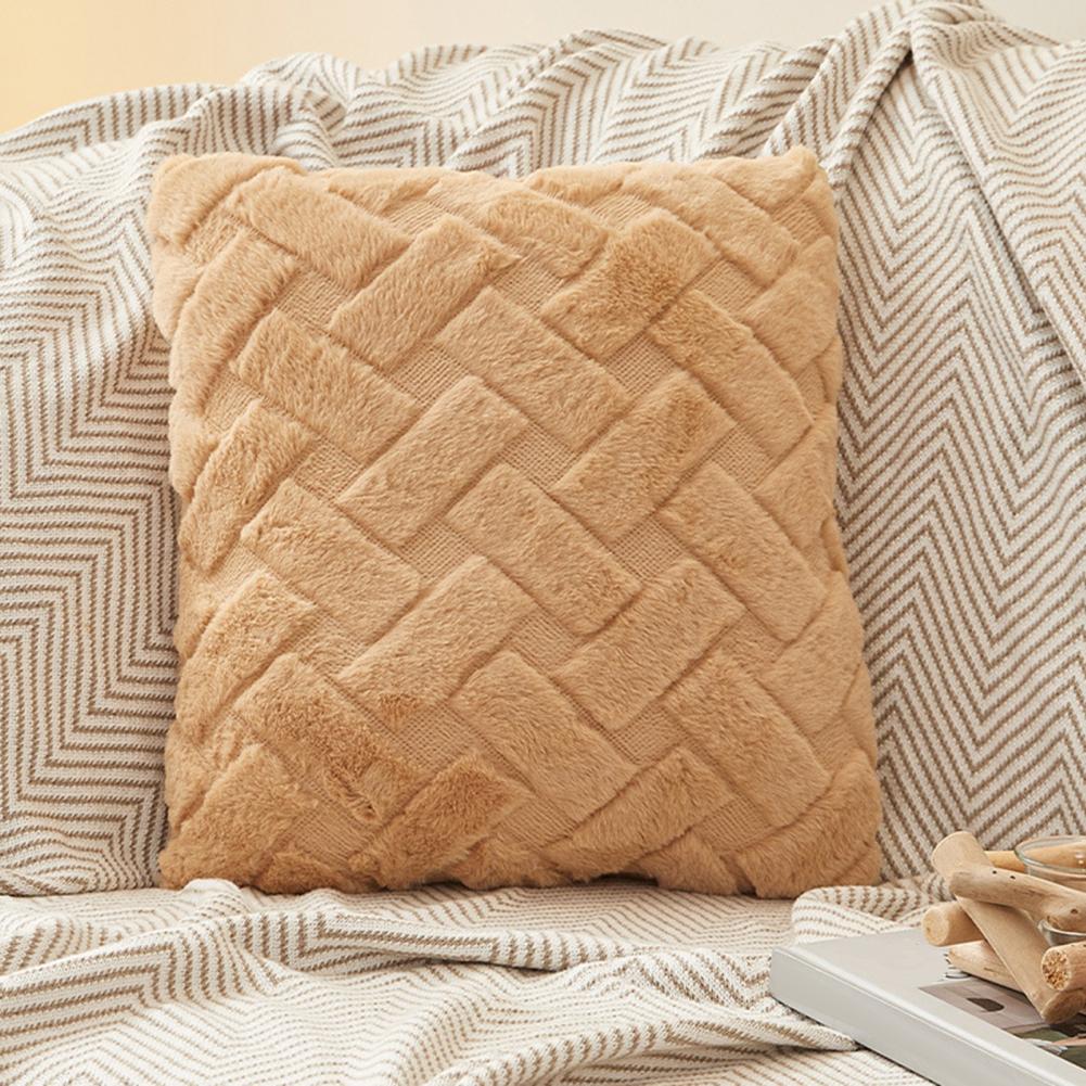 Pillowcase for Sofa Plush Fuzzy Cushion Cover with Hidden Zipper Soft Throw Pillowcase for Room Bedroom Home Office Decor Plain