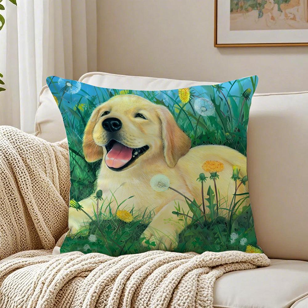 Labrador Retriever Pillow Friendly Dog Plush Cushion Cushion Cover Pillowcase Antidustmite living Room Sofa Decor Cushion Room