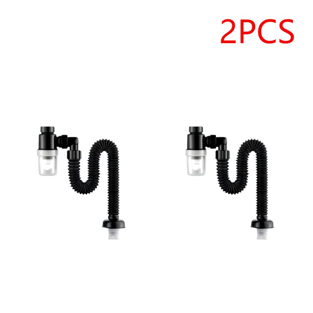 1/2Pcs Universal Kitchen Sink Drain Retractable Deodorizing Filter Flexible Downspout Bathroom Sink Anti Clogging Accessories