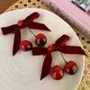 1/2/4 Stück Mode Kirschrot Samt Schleife Haarspange Elegante Spangen für Damen Vielseitige Süße Haarnadel Haarschmuck