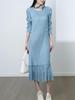 Women's 2026 Spring New Arrival: Elegant Pleated Long Dress for Commuting