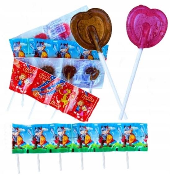 Herz-Lutscher AN EINEM STRANG Frucht-Herzen Cola KARWIT 8 x 5g