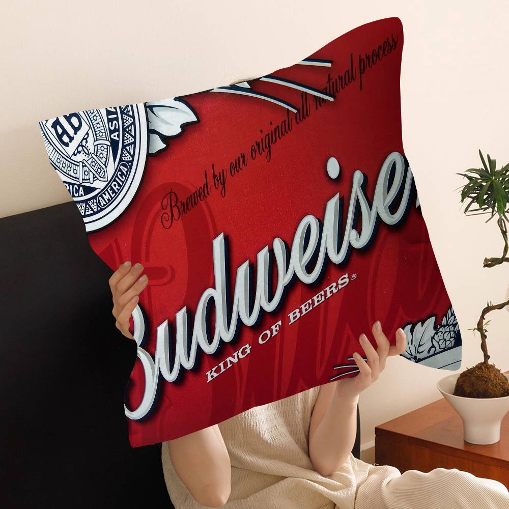 Classic Beer Brand B-Budreiser Personalized Pillow Cover Kids Bedroom Wild Party Decor Pillowcase kid Birthday shower Gift