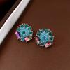 Silver Needle New Chinese Zircon Leaf Water Drop Earrings Light Luxury Premium Sense Earrings Retro Court Style Temperament Earrings Women