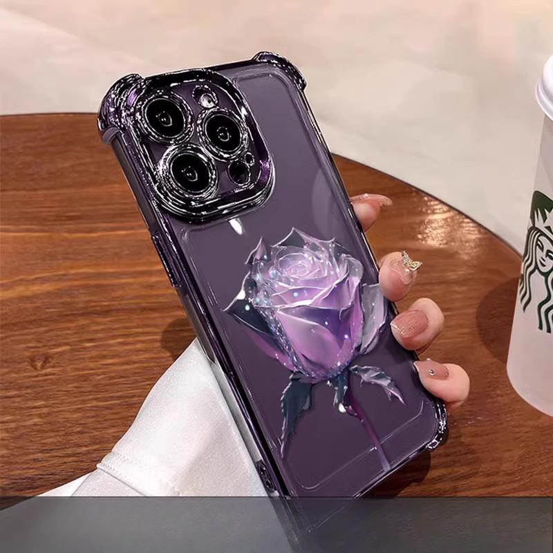 

Красная роза подходит для чехлов для телефонов Apple 16promax, 15 гальванизированных противоударных, 14 с премиальным ощущением, 13 прозрачных, 11 из мягкого силикона iPhone 7 Plus/8 Plus