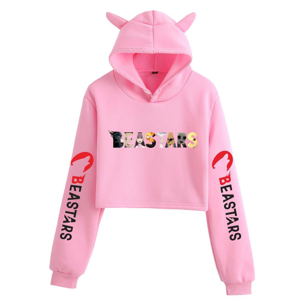 BEASTARS Animal Rhapsody Cat Ear Cropped Hoodie - Loose Street Style