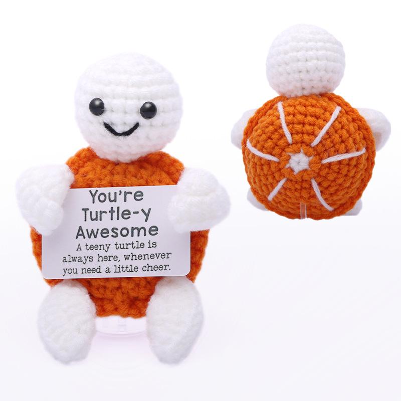 Handmade Crochet Animals Cute Turtle Inspirational Gifts for Women Birthday Emotional Motivational Turtle Christmas Gifts