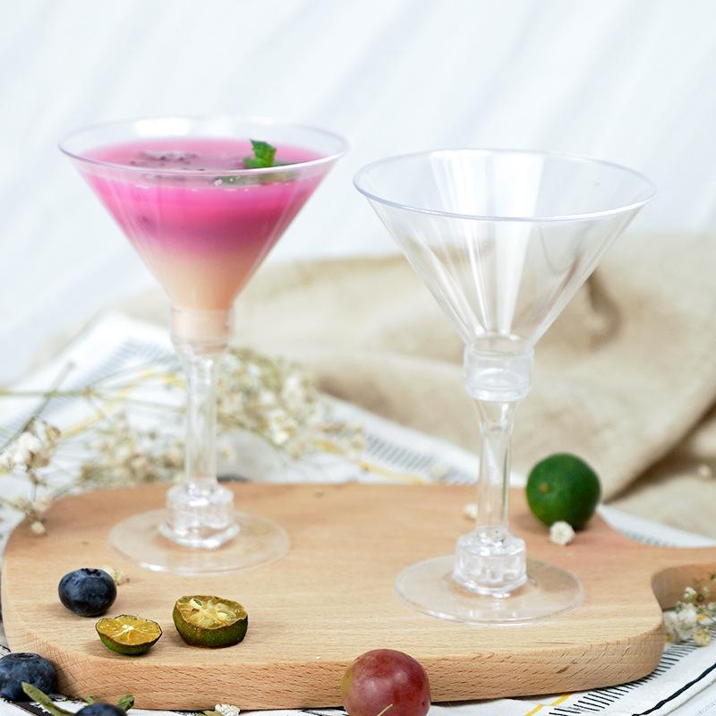 Lotus Pudding Mousse Jelly Dessert Cup - High-Stemmed Transparent PS Hard Plastic Disposable Cup for Ice Cream and Cocktails