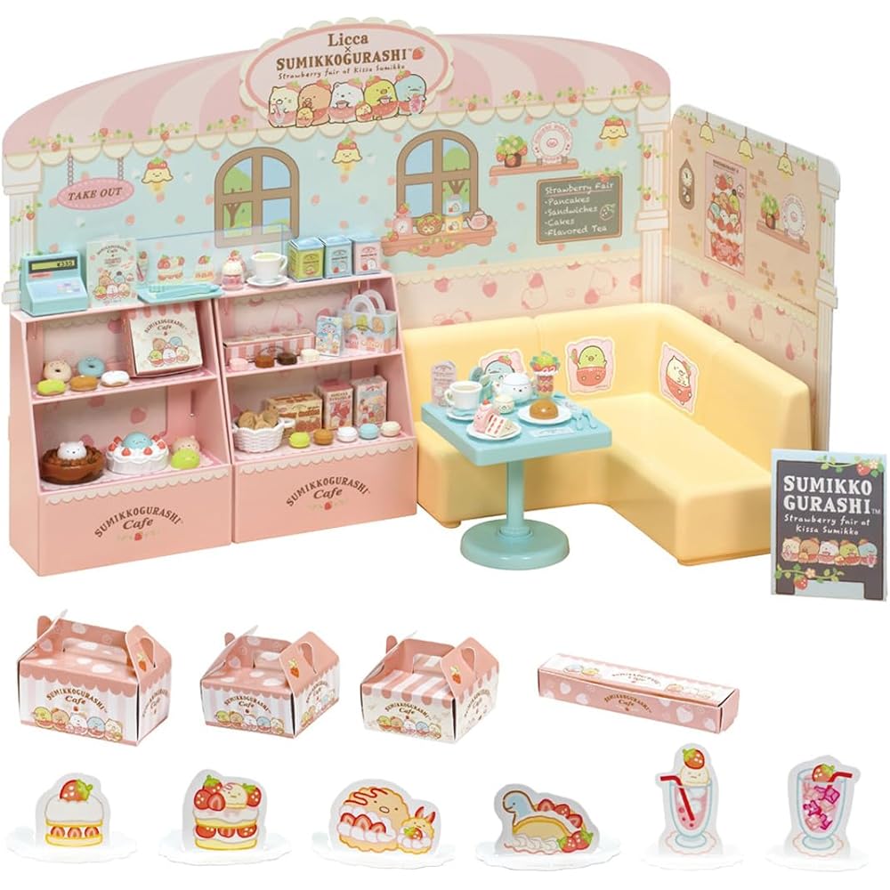 Takara Tomy Licca Sumikko Gurashi Café Doll Set with Accessories for Pretend Play Ages 3 and Up