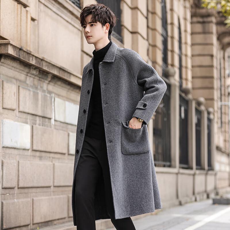 Firstview Men's Double-faced Wool Mid-Length Coat