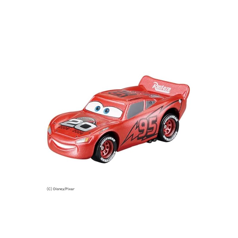 TAKARA TOMY Disney Cars Tomica C-03 Lightning McQueen (20th Anniversary Type) Miniature Car Toy for ages 3 and up