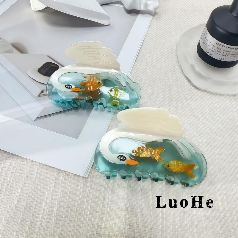 Cute Cartoon Swan Acetate Hair Claw Clip Women's Elegant Hair Accessory