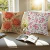 Beautiful Roses Retro Maple Design Double-Sided Printed Pillow Cover Short Plush Suitable Living Rooms Sofas Throw Cushion Cover