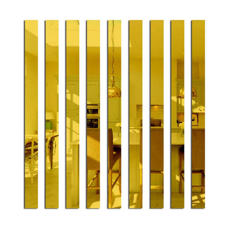 10/20pcs DIY Mirror Sticker Ceiling Waist Line Acrylic TV Background Wall Stickers for Room Art Home Decor adesivo de parede