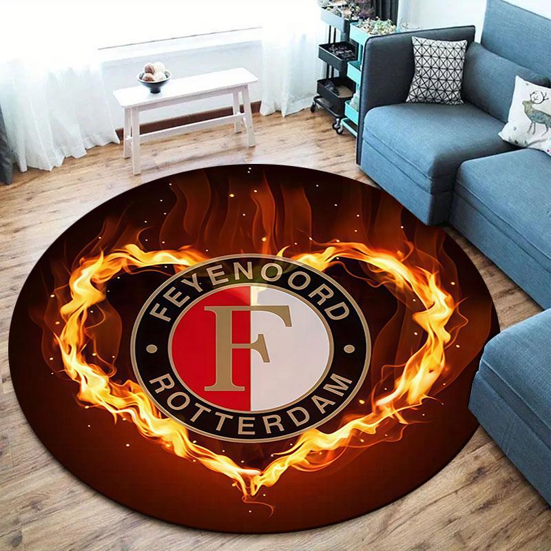 Feyenoord Round Area Rug,Carpet Rug for Living Room Bedroom Sofa Playroom Decor,Non-slip Floor Mat